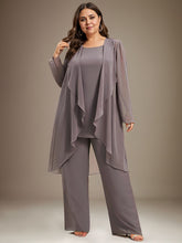 Pantsuit Separates Scoop Floor-Length Chiffon Mother of the Bride Dress